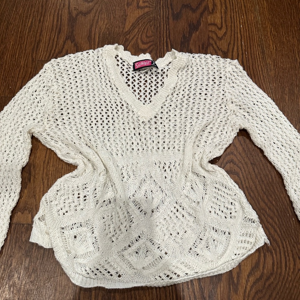 Vintage White Knit Women's Sweater